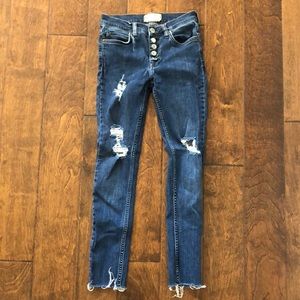 Free People skinny ripped jeans